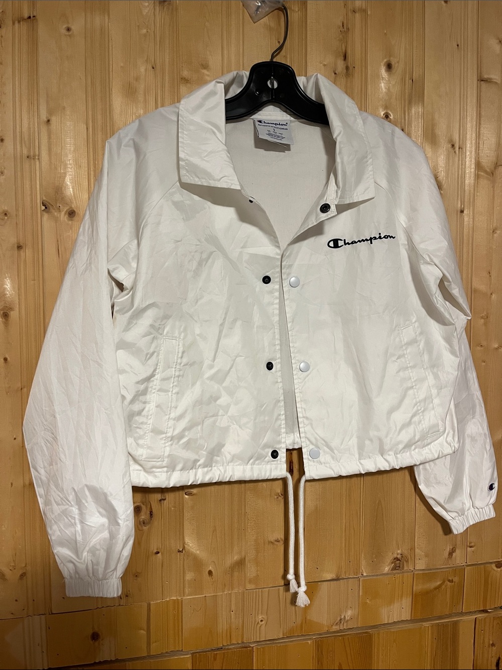 Champion Women's White Bomber Coach Jacket